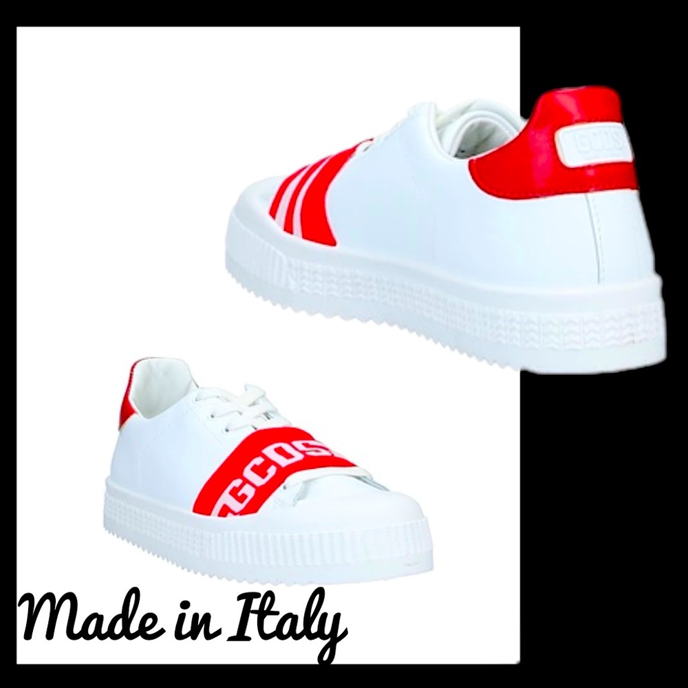 GCDS Logo Leather Fabric Sneakers Made in Italy - Size EU 40 / US 7